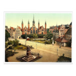 The hospital, Lubeck, Germany classic Photochrom Postcard