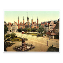 The hospital, Lubeck, Germany classic Photochrom postcards