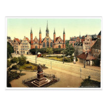 The hospital, Lubeck, Germany classic Photochrom Postcard