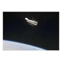 The Hubble Space Telescope in orbit above Earth 2 Photo Art