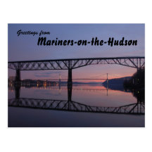 The Hudson River Walkway, sunset greetings Post Card