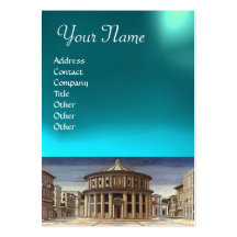 THE IDEAL CITY,bright  aquamarine blue Business Card