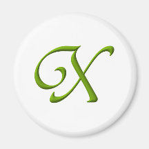 The Initial X Refrigerator Magnet