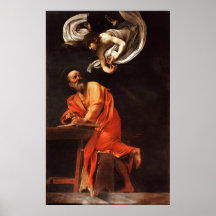 The Inspiration of Saint Matthew, Caravaggio Posters