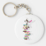 The Intellectual Donkey on top of a tower of books Key Chains