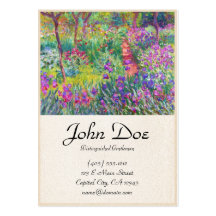 The Iris Garden at Giverny Claude Monet cool, old, Business Card Template