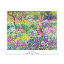 The Iris Garden at Giverny Claude Monet cool, old, Gallery Wrap Canvas