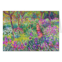 The Iris Garden at Giverny Claude Monet cool, old, Greeting Card