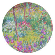 The Iris Garden at Giverny Claude Monet cool, old, Party Plates