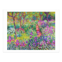 The Iris Garden at Giverny Claude Monet cool, old, Postcard
