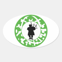 THE IRISH BAGPIPER OVAL STICKER