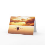 "The Islander" Row Boat at Sunset Watercolor Greeting Card