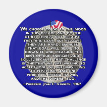 The JFK Quote That Sent Humans to the Moon Fridge Magnet