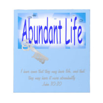The Key to Abundant Life v2 (John 10:10) notepads