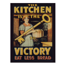 The Key to Victory; Eat less bread Post Cards