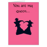 The king and the queen are in love greeting cards