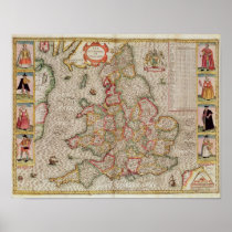 The Kingdome of England, engraved by Jodocus Poster