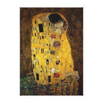 The Kiss by Gustav Klimt Stretched Canvas Print