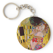 The Kiss (detail) by Gustav Klimt Key Chain