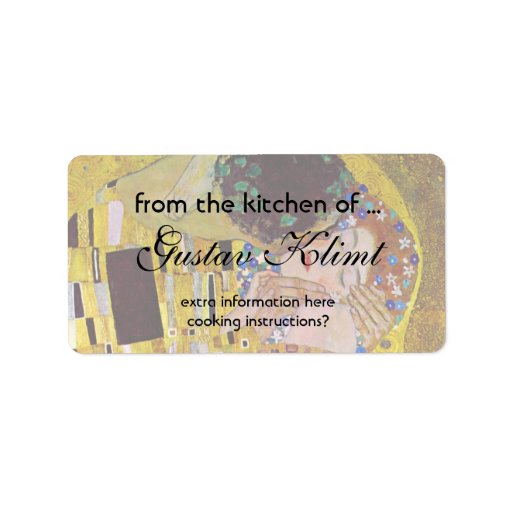 The Kiss (detail) by Gustav Klimt Custom Address Label