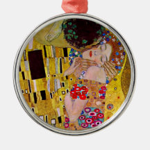 The Kiss (detail) by Gustav Klimt Christmas Ornaments