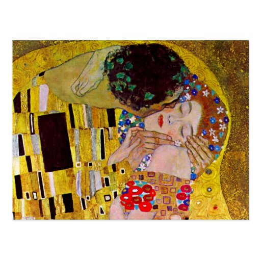 The Kiss (detail) by Gustav Klimt Post Cards