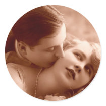 The Kiss Round Stickers
