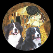 The Kiss - Two Bernese Mountain Dogs stickers