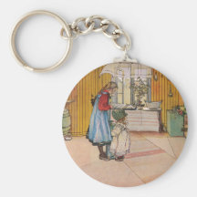 "The Kitchen" by Carl Larsson Art Print Key Chain