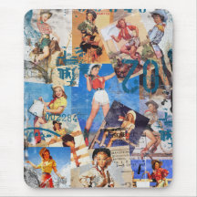 The Kitsch Bitsch : Destroyed Cowgirl Pin-Ups No.1 Mouse Pads