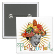 The Kitsch Bitsch © : Famously Festooned! Pinback Button