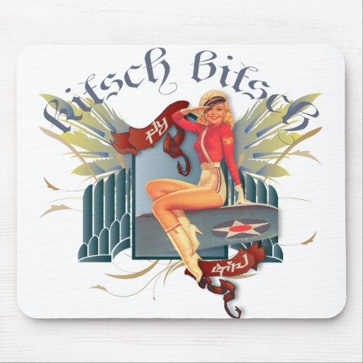 The Kitsch Bitsch : Fly Girl Tattoo Pin-Up Mouse Mats