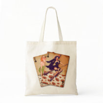 The Kitsch Bitsch : Halloween Playing Card Pin-Ups Canvas Bags