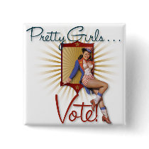 The Kitsch Bitsch : Pretty Girls Vote 1970s Pin-Up