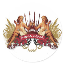 The Kitsch Bitsch : Twin Pin-Up Retro Tattoo Round Sticker