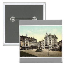 The Kohlmarkt, Brunswick (i.e., Braunschweig), Ger Pinback Button