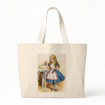 THE LABEL ON THE BOTTLE SAID DRINK ME SO ALICE DID CANVAS BAG