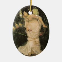 The Lady of Shalott Looking at Lancelot Ornaments
