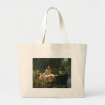 The Lady of Shalott (On Boat) by JW Waterhouse Canvas Bag