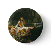The Lady of Shalott (On Boat) by JW Waterhouse Button