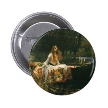 The Lady of Shalott (On Boat) by JW Waterhouse Button