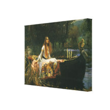 The Lady of Shalott (On Boat) by JW Waterhouse Canvas Prints