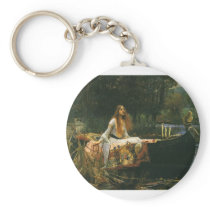 The Lady of Shalott (On Boat) by JW Waterhouse Key Chains