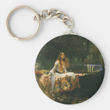 The Lady of Shalott (On Boat) by JW Waterhouse Key Chains