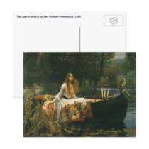 The Lady of Shalott (On Boat) by JW Waterhouse Post Card