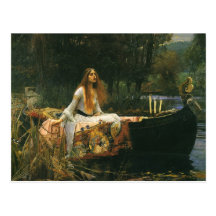 The Lady of Shalott (On Boat) by JW Waterhouse Post Card