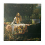 The Lady of Shalott (On Boat) by JW Waterhouse Tiles