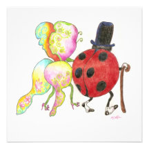the lady's bug  party invitation