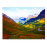 The land of the wood and snow in mountains taken i post cards