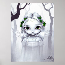 The Last Leaves ART PRINT winter fairy big eyes